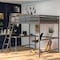 Flash Furniture Riley Loft Bed Frame w/Desk, Full Size Wooden Bed Frame w/Guard Rails & Ladder - Light Gray MH-LBD5-LGY-F-GG - alternate 8